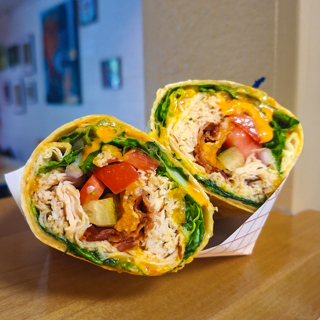 Turkey, bacon and cheddar wrap